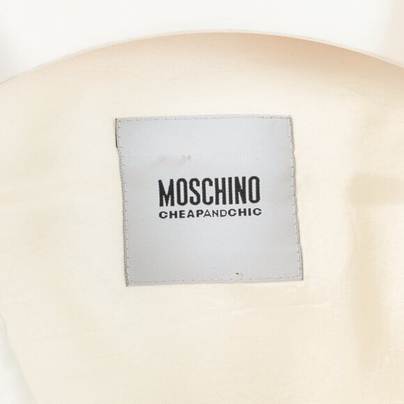 Moschino Cheap and Chic White Cotton Red-Embroidered Blazer - Picture 8 of 11